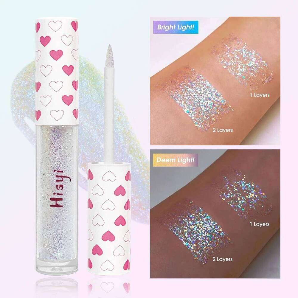 HISYI Liquid pearlescent glitter, brightening, waterproof, shiny, silkworm monochrome eyeshadow, highlighter makeup X250726