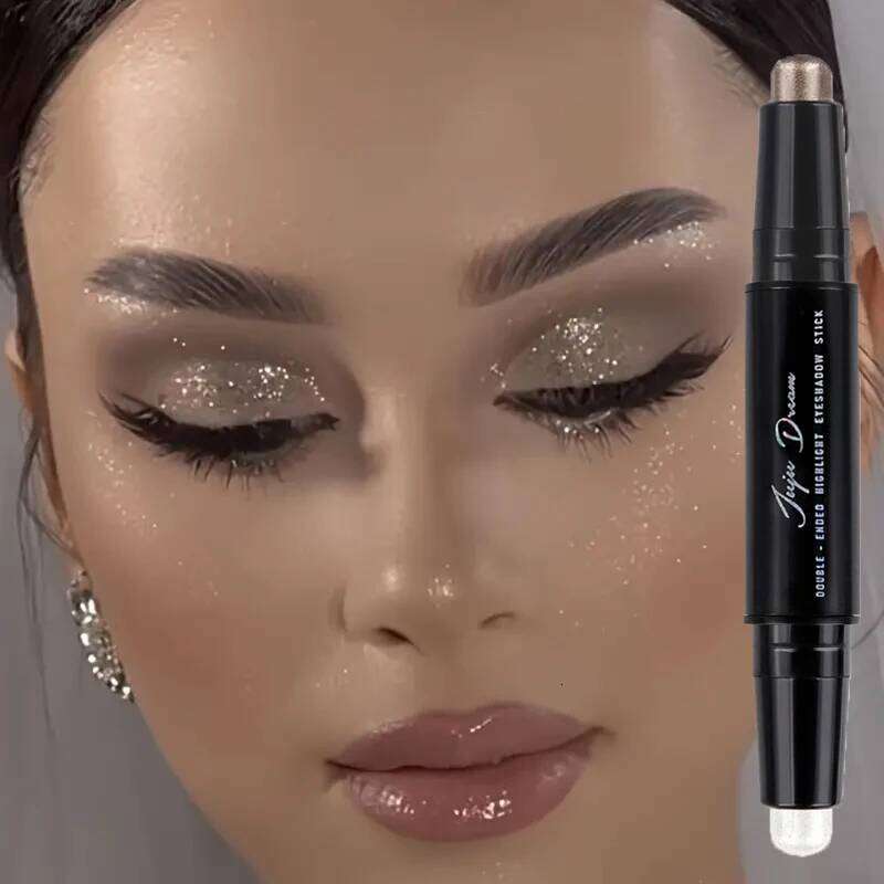 Double-headed eyeshadow sticks, colored glitter brown high-pigment waterproof cream, eye shadow pencil long-lasting cosmetics X250726