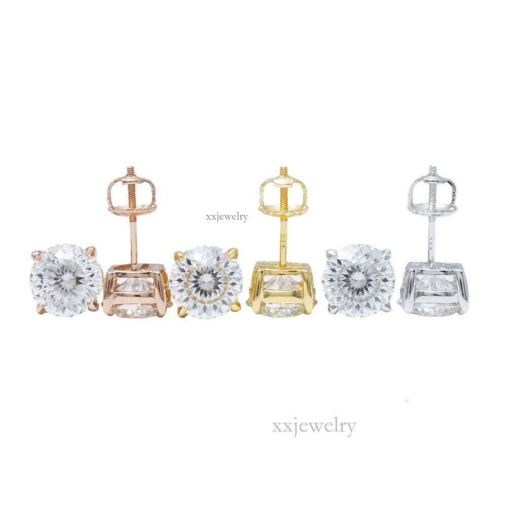 High-end stud designer for women pass dia tester vvs moissanite earrings sterg sier Circular Bird Nest Cutting mens earring hip hop jewelry gift