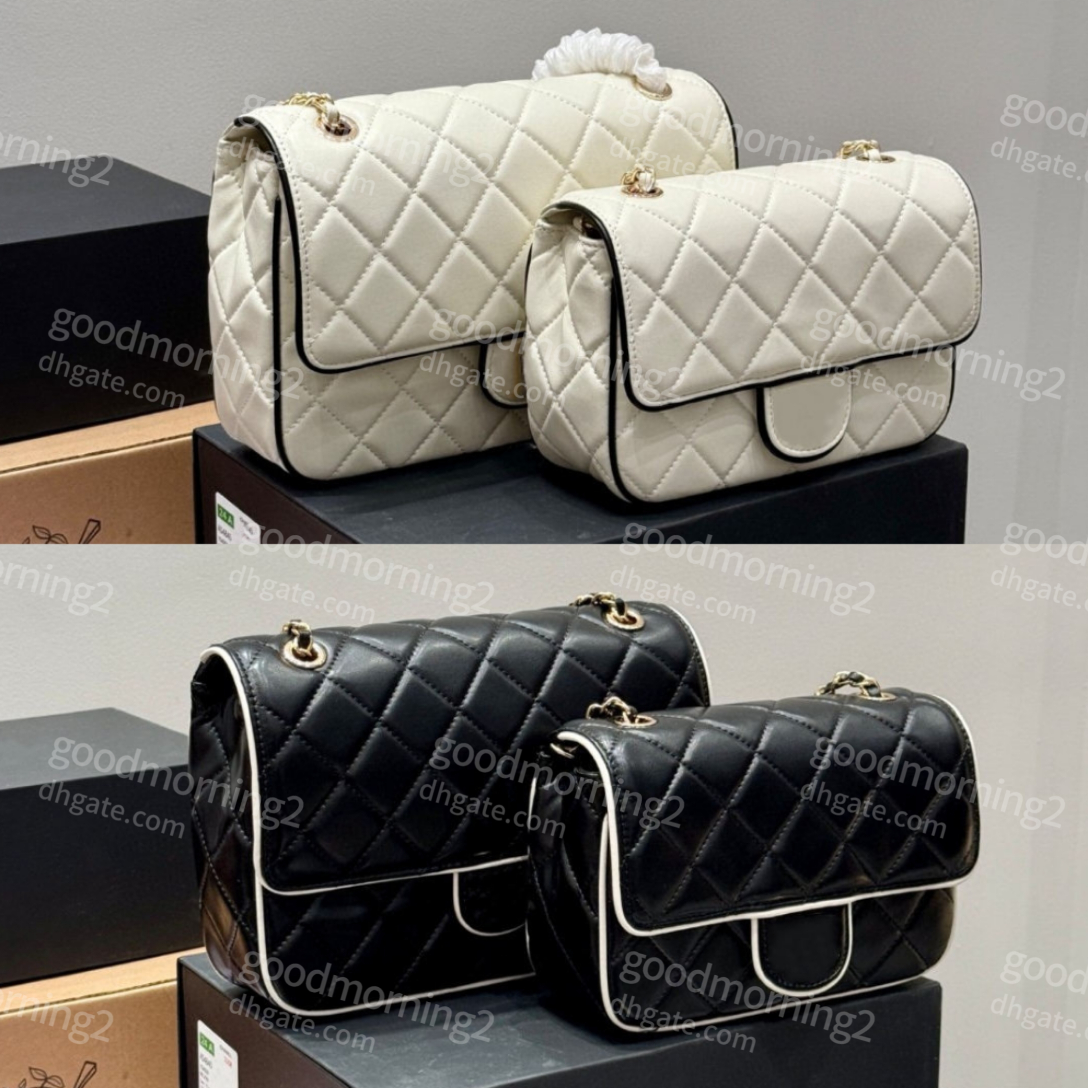 10A Quality Designer Chain Bag Luxury Flap Crossbody Ladies Evening Bag Designer Leather Mini Handbag Crossbody Shoulder Bag Panda black and white color scheme