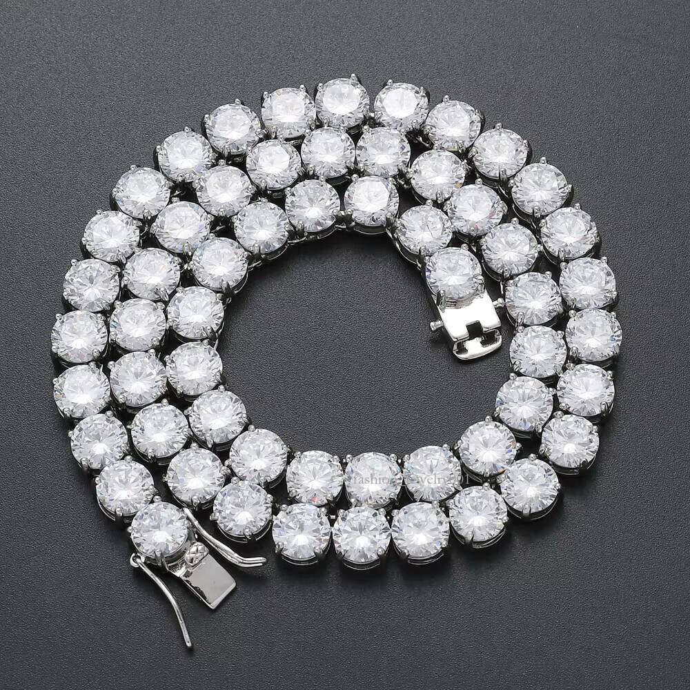 8mm Unisex Fashion Hip-Hop Moissanite Chain GRA Certified Tennis Necklace Bracelet Sier Jewelry