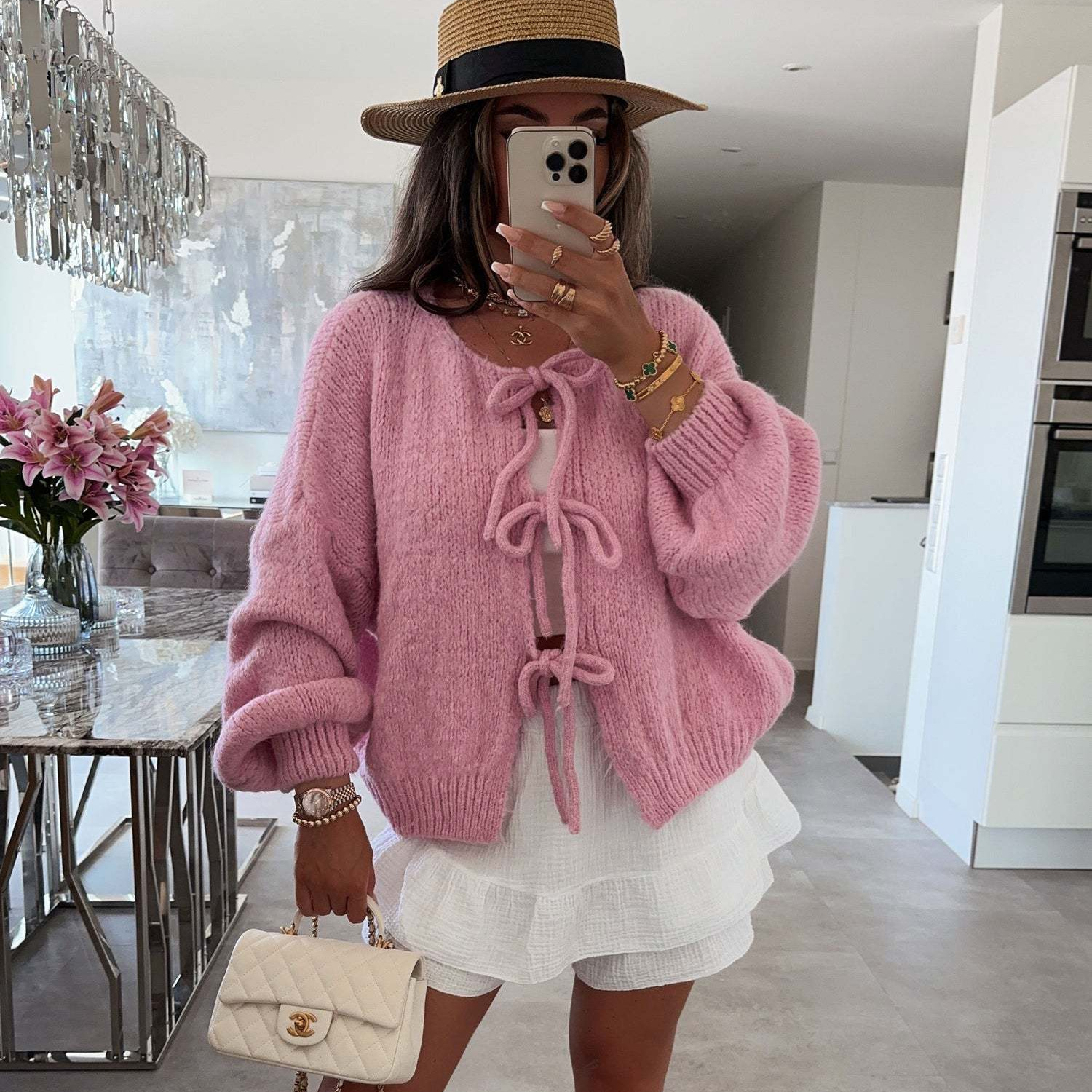 Free shipping designer sweater for women Fashionable sweater embroidered pattern loose knit cardigan