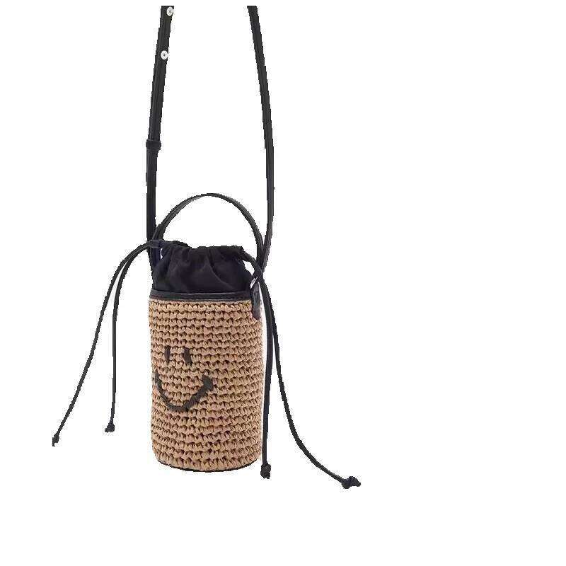 Smiley Woven New Handbag Fashion Simple Single Shoulder Crossbody Summer Versatile Phone Mini Bag