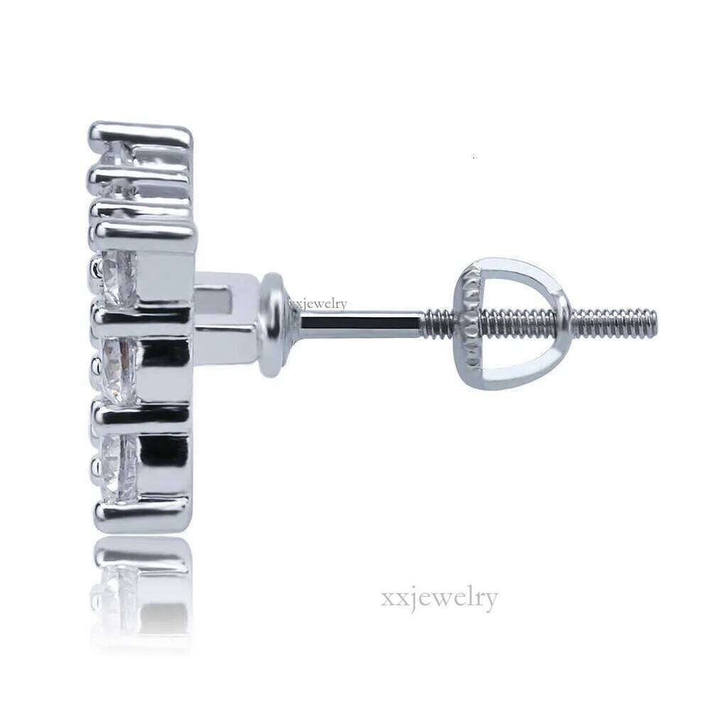 Gold Plated Hip Hop Cubic Zirconia Square Stud Earrings for Men Women Iced Out Dia Earring Studs Ear Piercing Punk Rock Rapper Jewelry Wholesale