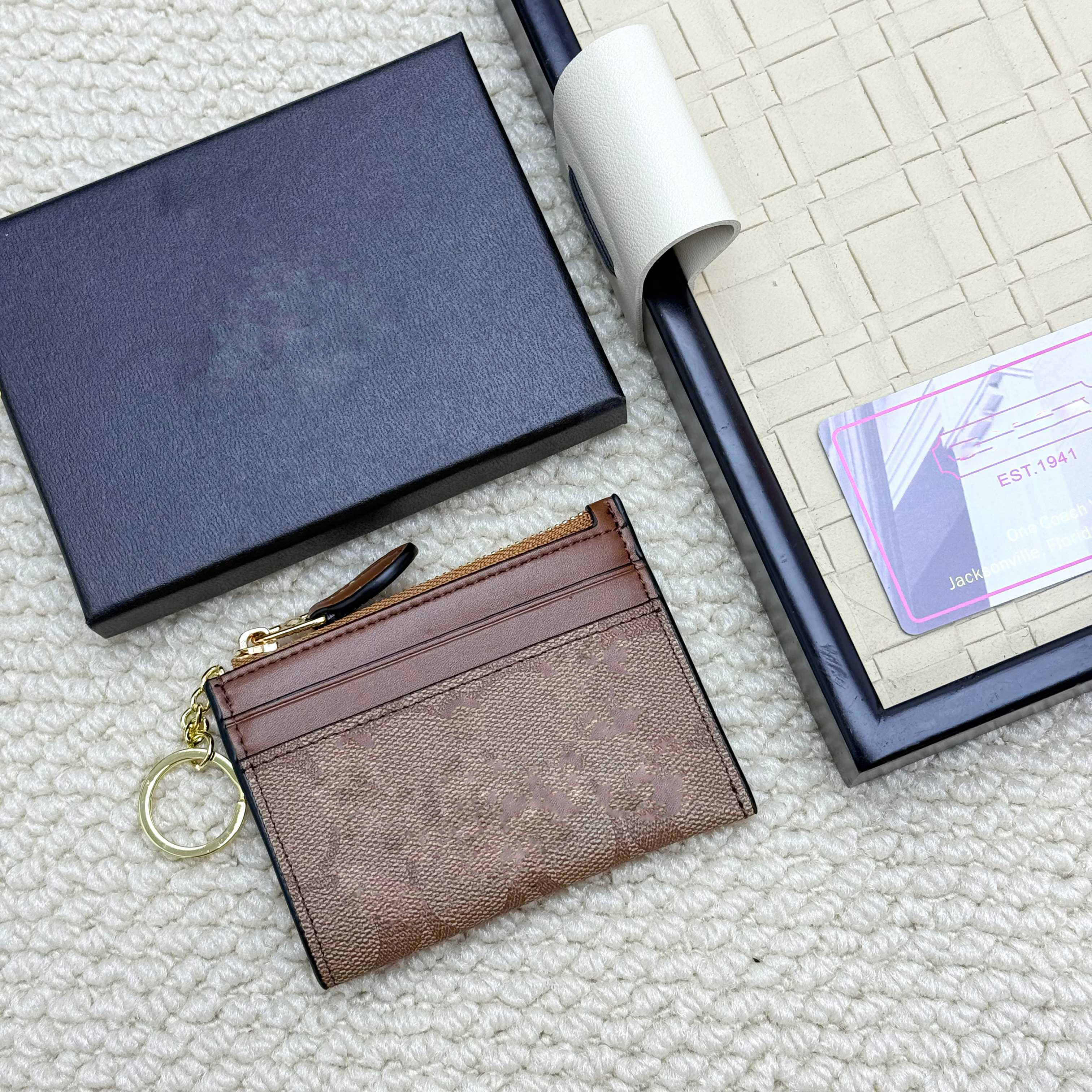 Hot designer wallets luxury womens short purses embossed flower letters credit card holders ladies plaid money clutch bags with