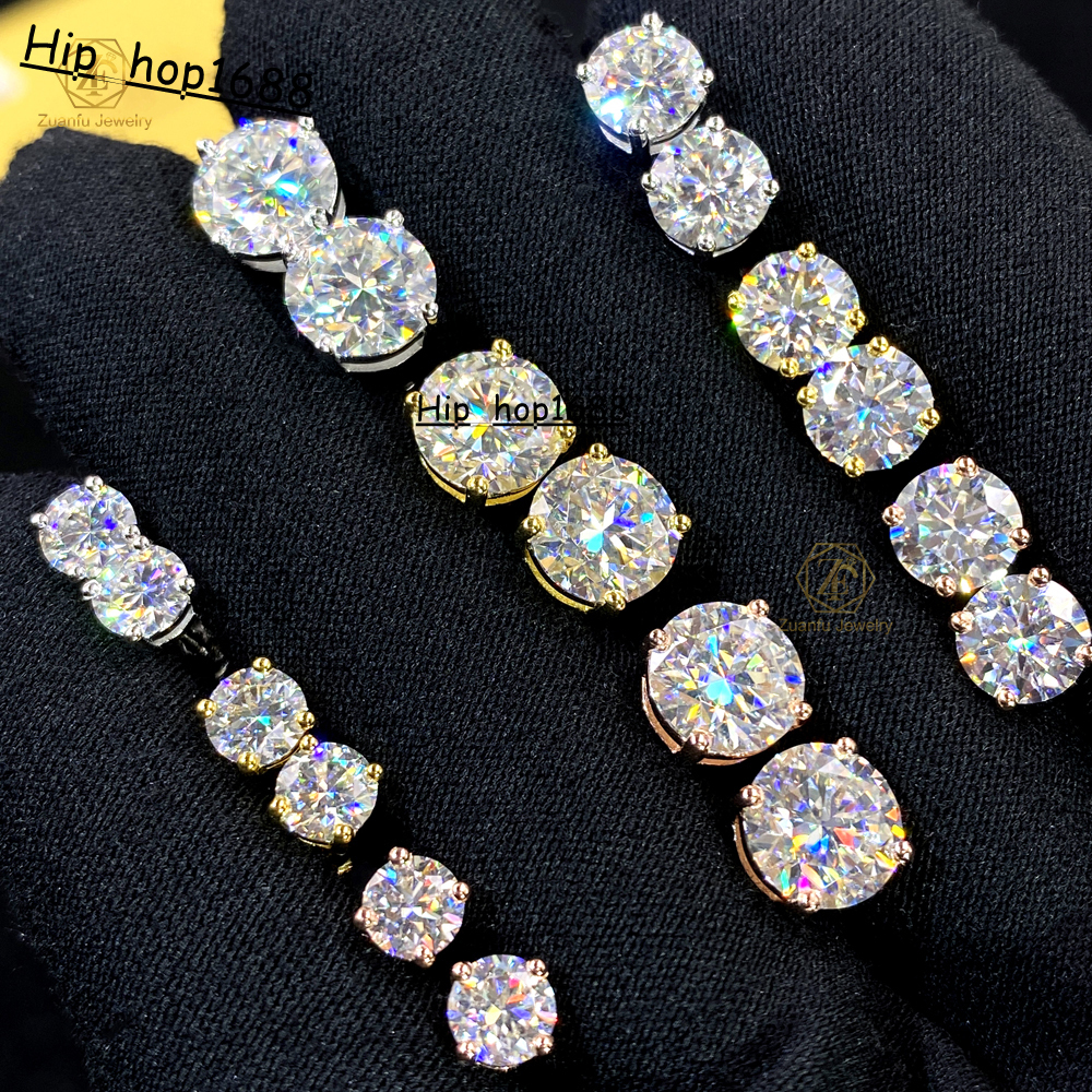 925 Silver Classic Moissanite Earring Wholesale VVS Clarity Daily Wear Studs for Ladies D Color