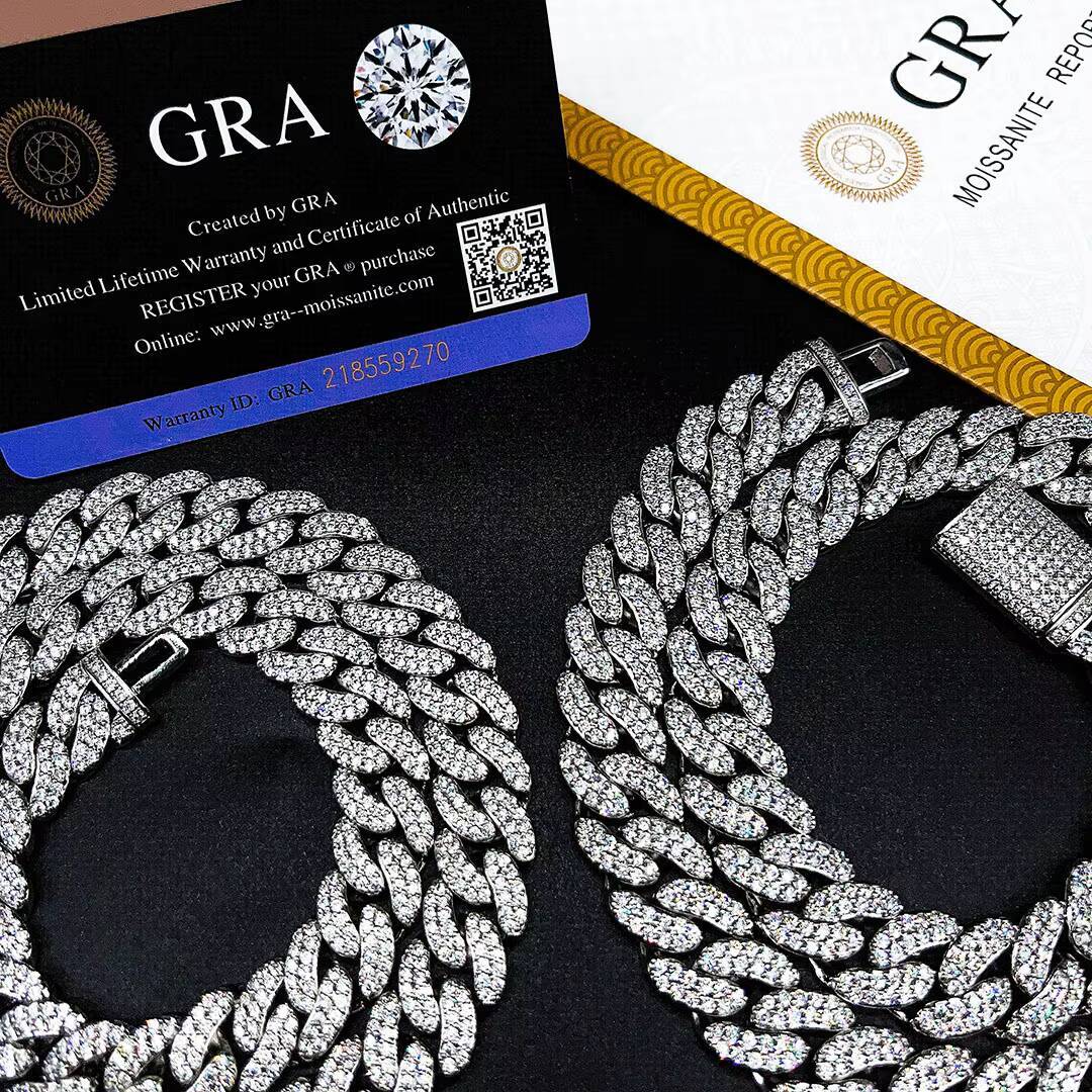 Provnece Jewelry Iced Out Cuban Chain Hip Hop 18K Gold Plated Diamond Necklace Cuban Link Chain Jewelries Necklace for Men