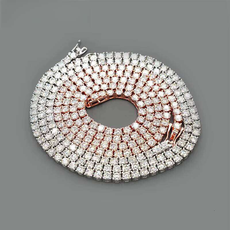 4mm 14k Gold Silicon Stone Tennis Chain Sinocre Hip-Hop Fashion