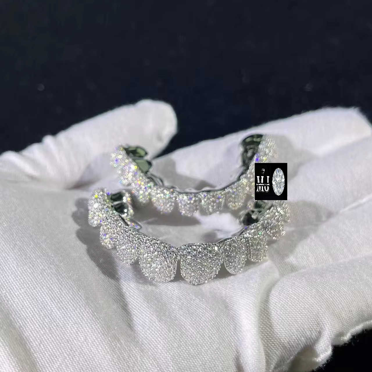 Lifeng Jewelry Custom Rapper Dia Iced Out Perm Cut Sterg Sier Moissanite Grillz for Men