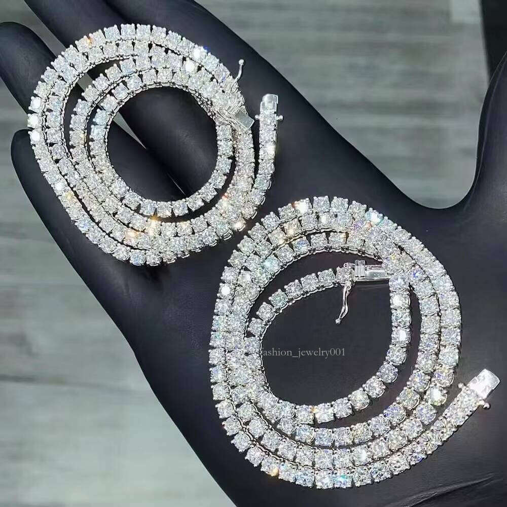 Tennis Necklace & Bracelet Sier VVS Jewelry Men's Ice Silicon Stone Cuban Chain Elegant Hip-Hop Style