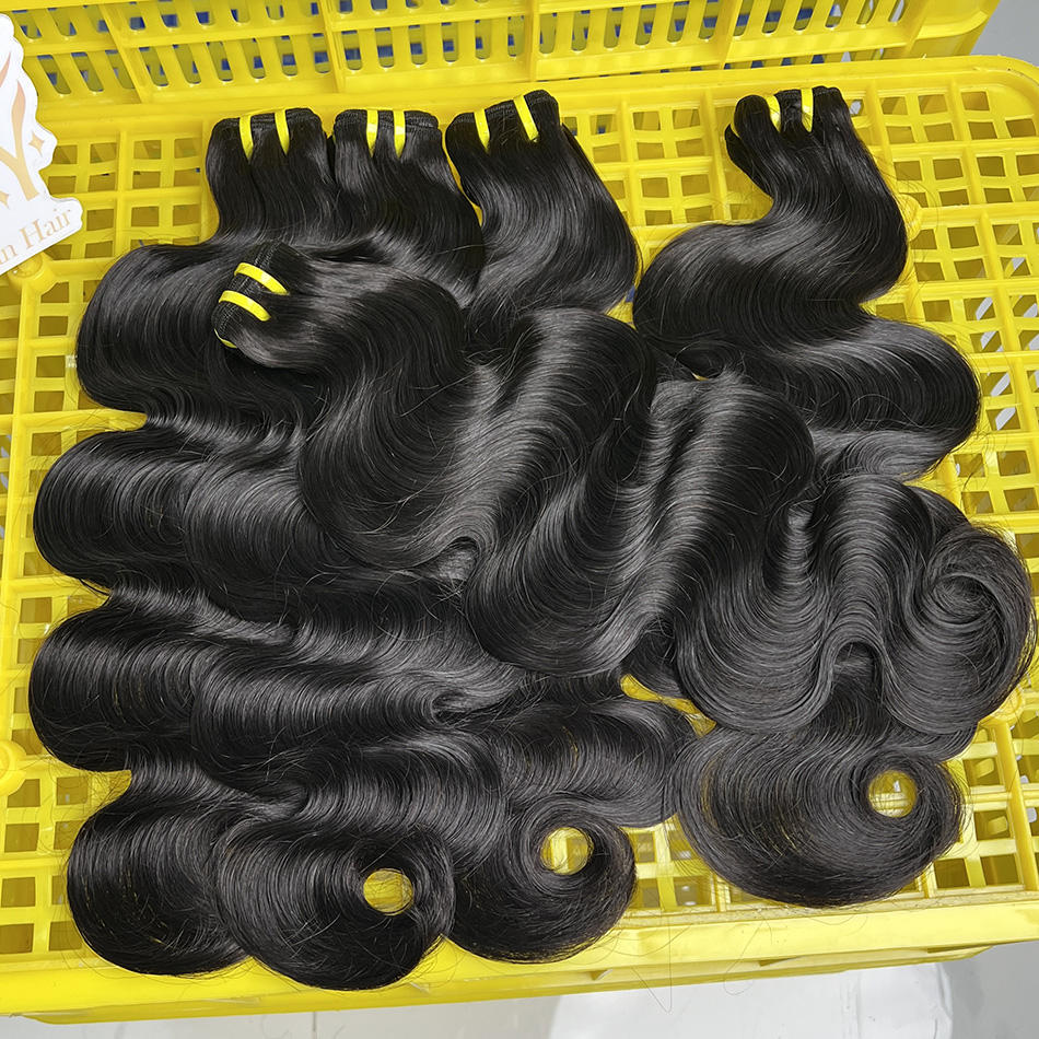 12A Vietnam Super Double Drawn Body Wave Hair Weaves Unprocessed Hair Extensions Natural Color 100g/bundle Double Wefts 3Bundles/lot