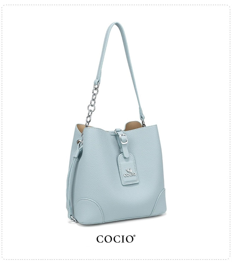 COCIO designer bag New leather light luxury vegetable basket bag classic composite bag casual fashionable versatile white blue bucket bag