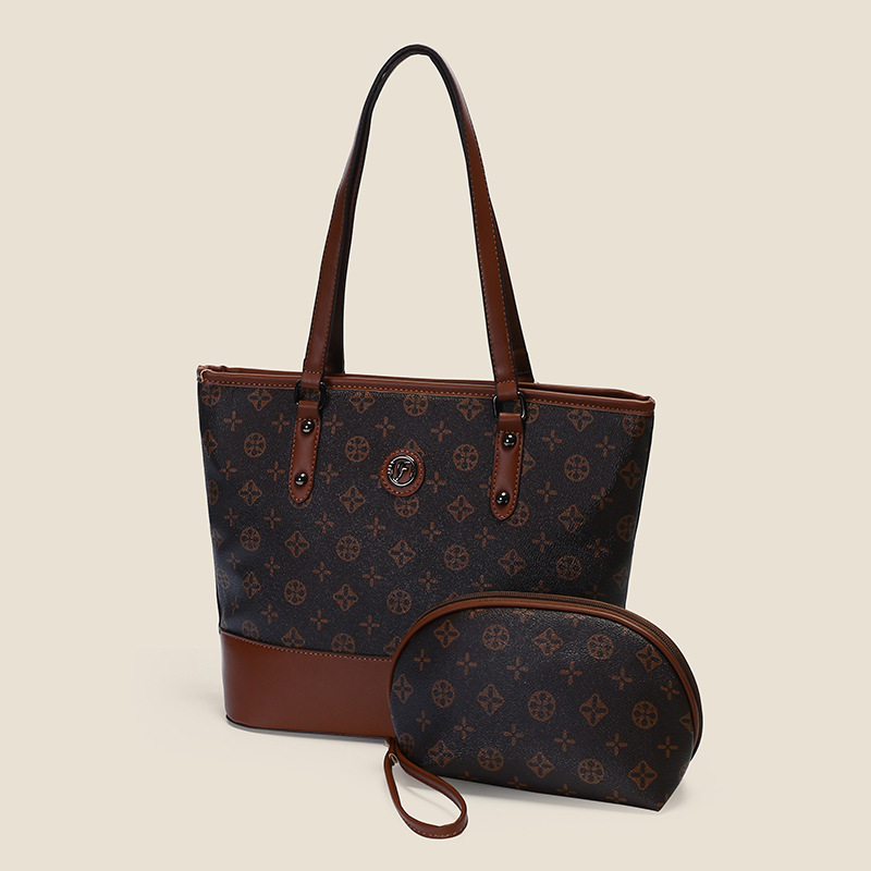 Bestselling office worker large capacity tote bag fashionable designer's new style printed portable versatile women's shoulder bag free ship