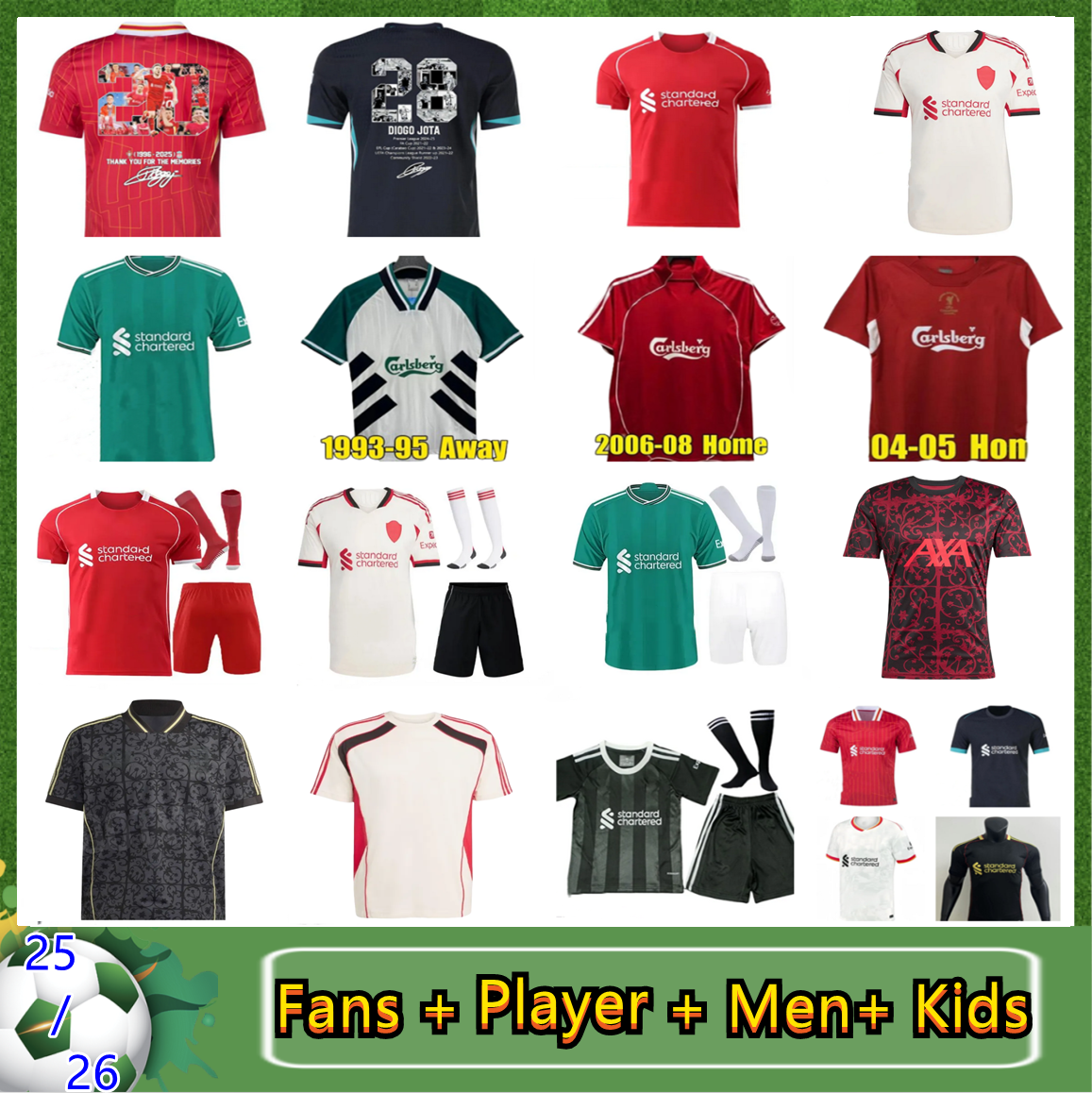 25 26 DIOGO J. GAKPO jersey MAC ALLISTER FRIMPONG M.SALAH Retro 93 95 95 96 01 04 05 SZOBOSZLAI ELLIOTT WIRTZ 24 25 26 Player men kids kit GRAVENBERCH DIOGO JOTA