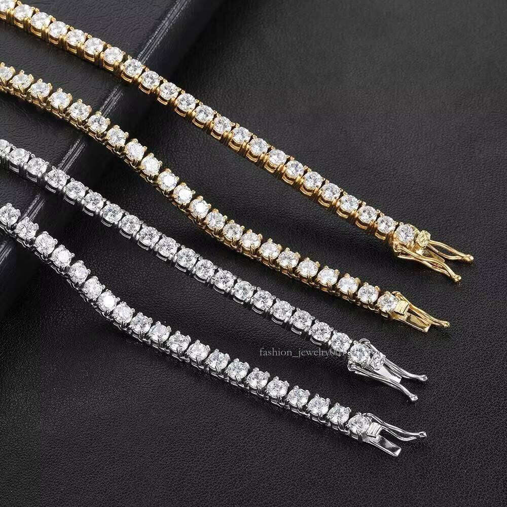 Silicon Stone Tennis Chain and Bracelet Ice Out 2mmVVS Sterling Sier