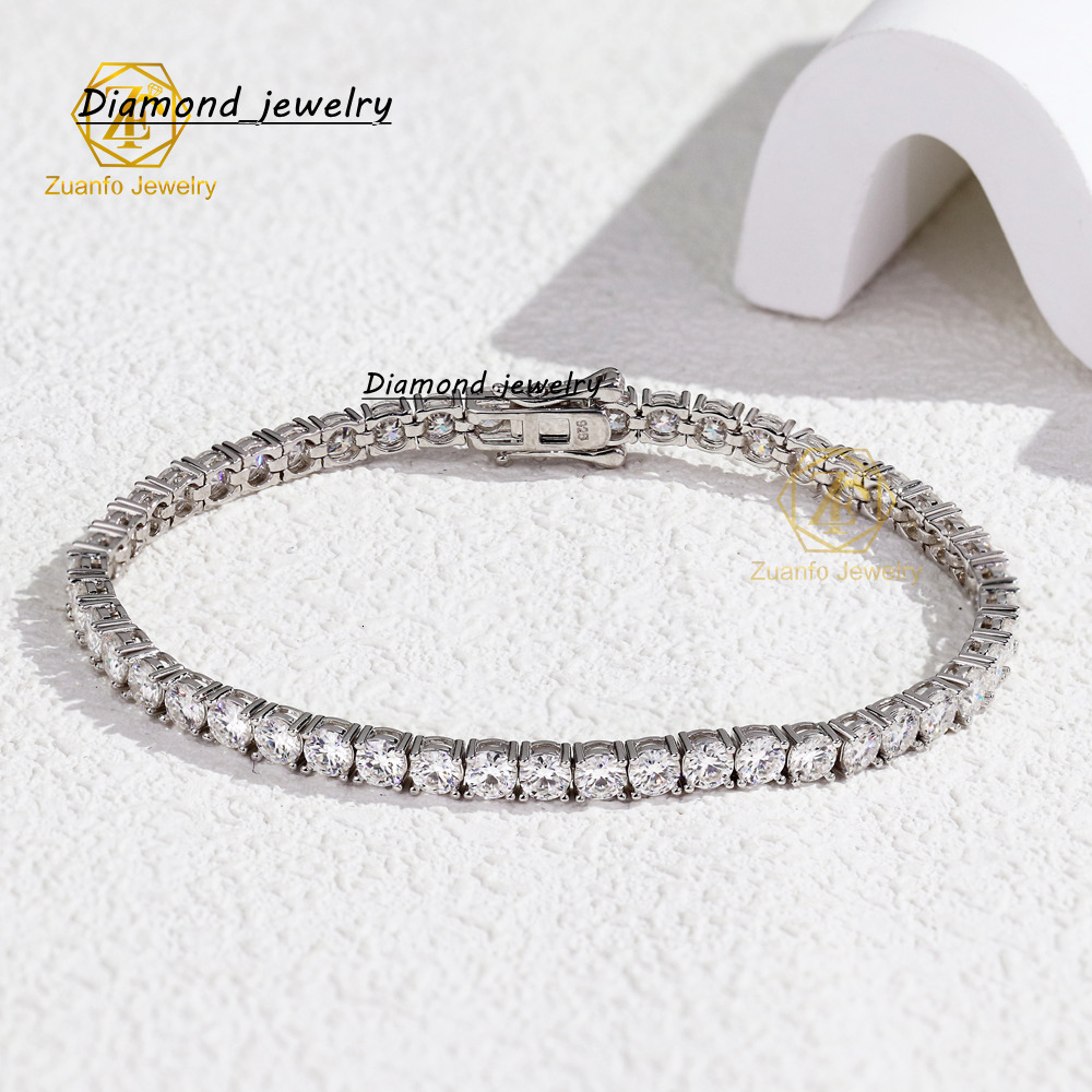GIA IGI Certified Tennis Bracelet Lab Grown Diamond 10K-18K Gold 3MM VVS-VS Lab Created Diamond Tennis Chain for Gift Party