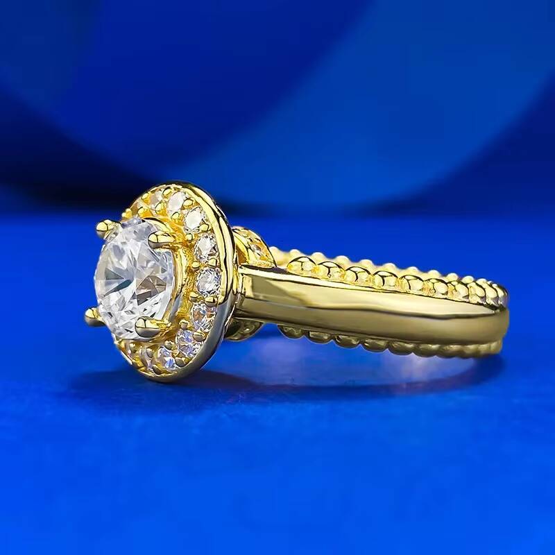 MEENOY Ins Style 925 Sterling Silver Light Luxury Old Money Coin 18K Gold Diamond Wedding Ring for Women