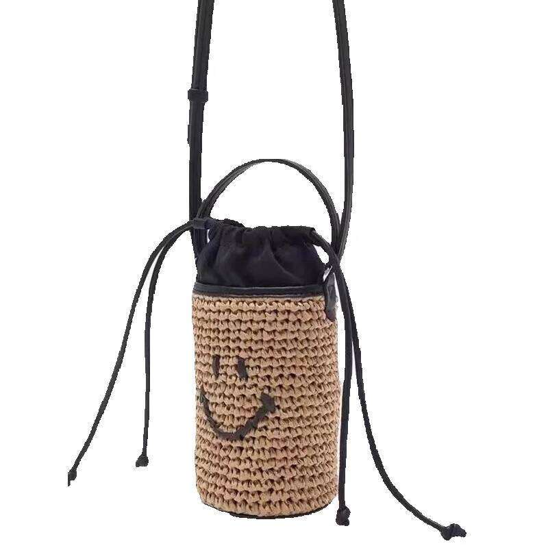 Smiley Woven New Handbag Fashion Simple Single Shoulder Crossbody Summer Versatile Phone Mini Bag