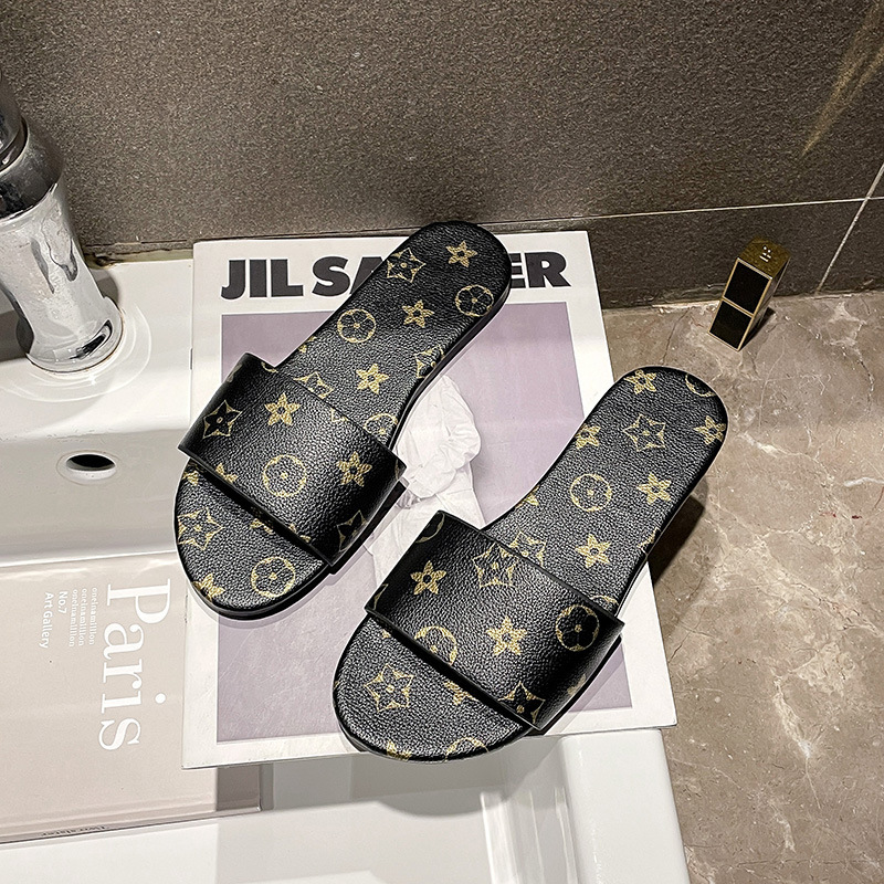 Luxury Brand Designer Shoes Luxury Brand Designer S 2024 Summer New Size 43 Outdoor Flat Slippers For Women One-Strap Breathable Fashion Sandals For W