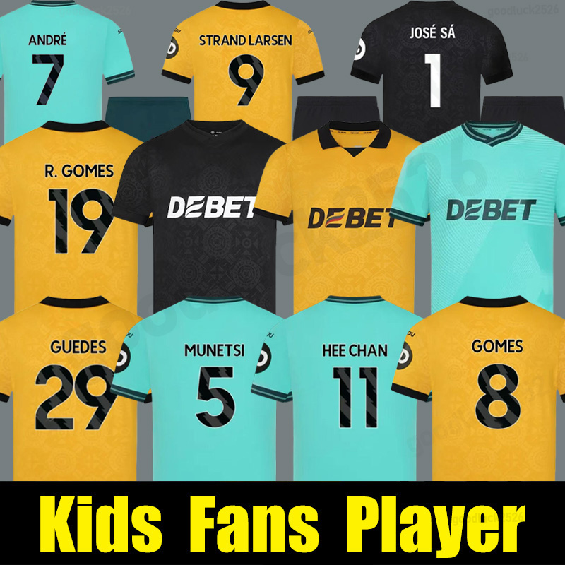 2025 2026 Wolves GUEDES STRAND LARSEN Soccer Jerseys 70th MATHEUS R.GOMES DOHERTY 25 26 BELLEGARDE HEE CHAN WoLvErHaMpToNes Goalkeeper Football Shirts Men Kit Kids