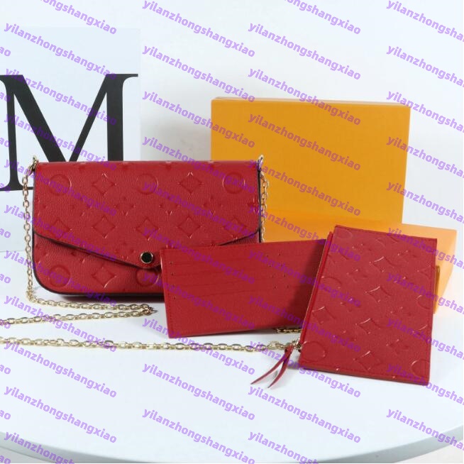 Designer Bag Genuine leather wallet 3pcs/set accessories Chain Luxurys Handbags Crossbody Purse Fashion Women Shoulder bags Ladys Evening To