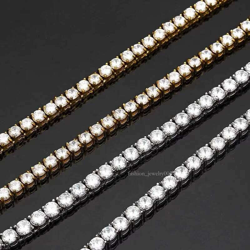 Silicon Stone Tennis Chain and Bracelet Ice Out 2mmVVS Sterling Sier