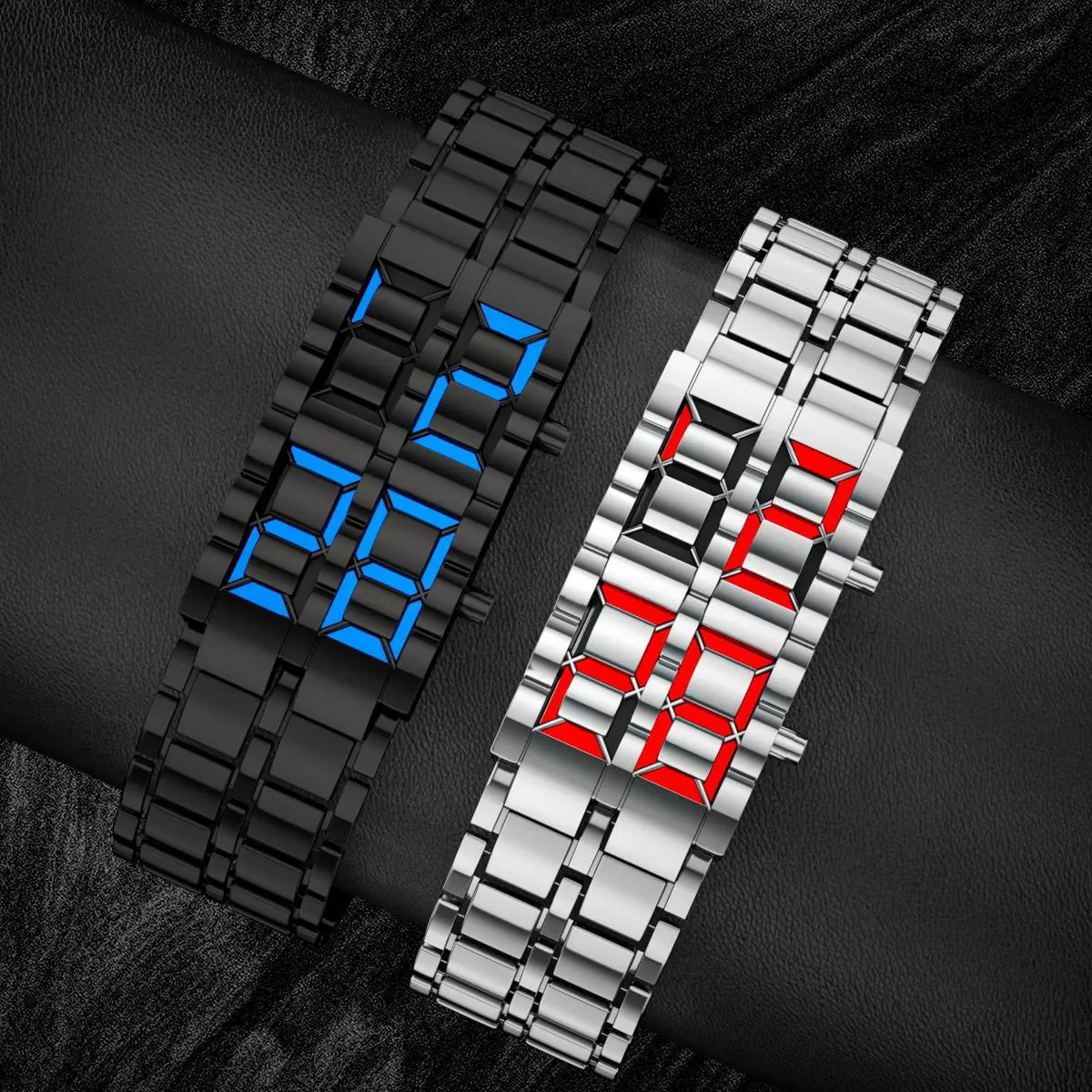 Fashion Mens Digital Lava Wrist Watch Men Black Full Metal Red Blue LED Display Watches Gifts for Male Boy Sport Creative Clock 250724