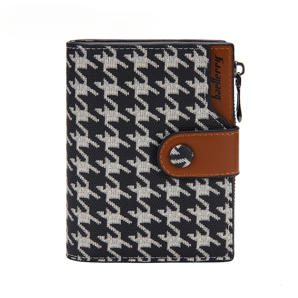 Luxury Brand Designer Bag New Short Korean-style Checkered Multi-slot Zipper Coin Purse For Women