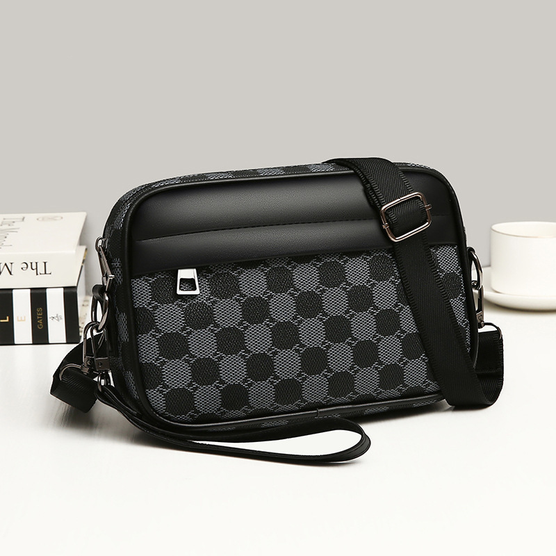 2025 New Outdoor Men's Backpack Beach Single-shoulder Crossbody Bag Trendy Texture Casual And Fashionable Printed Men's Backpack Small Squar