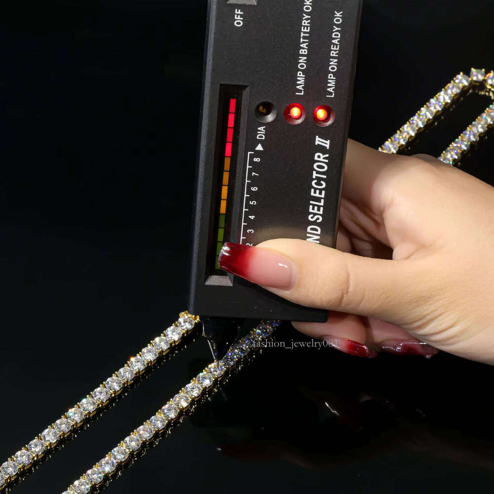 iced Out Hip Hop D Color VVS 23456mm Moissanite Necklace Sterling Sier Men Women Tennis Link Chain