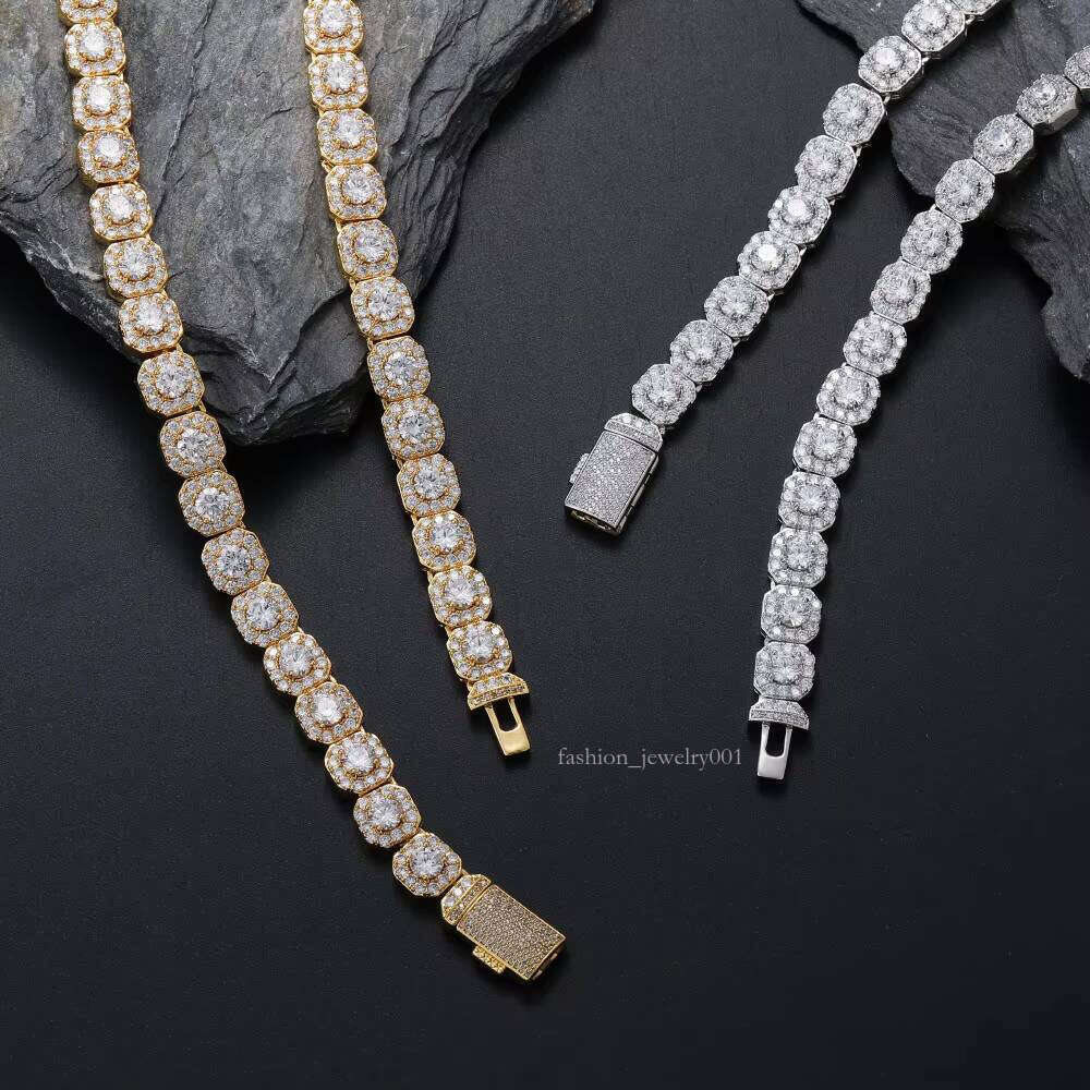 8mm Unisex Fashion Hip-Hop Moissanite Chain GRA Certified Tennis Necklace Bracelet Sier Jewelry