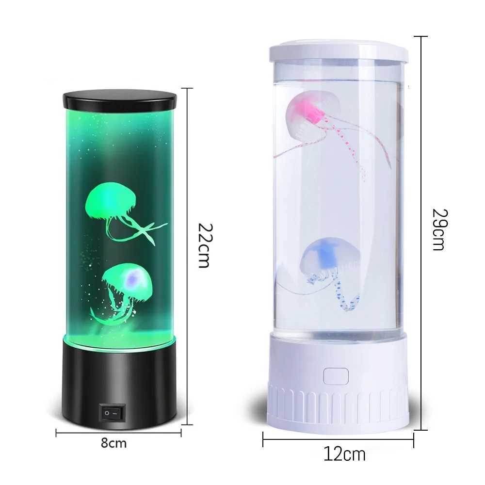 7 Colors LED Mood Lights Aquarium Ocean Night Lights with Jellyfish Lava Lamp for Home Bedroom Desktop Decoration Gift R250726