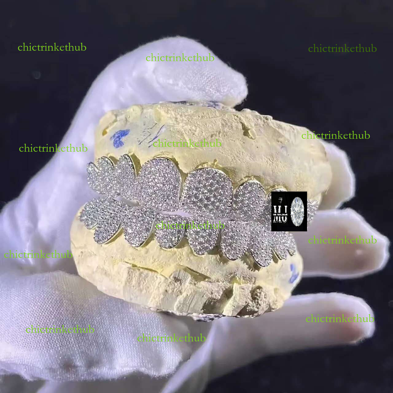 Lifeng Jewelry Custom Rapper Dia Iced Out Perm Cut Sterg Sier Moissanite Grillz for Men