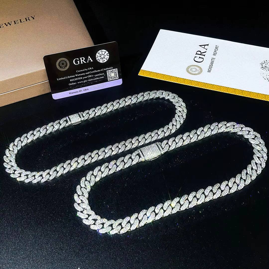 Provnece Jewelry Iced Out Cuban Chain Hip Hop 18K Gold Plated Diamond Necklace Cuban Link Chain Jewelries Necklace for Men