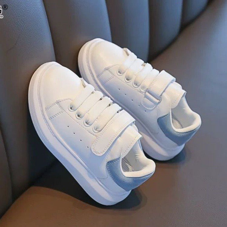 Designer Shoes 2025 Kids' White Hook & Loop Sneakers - Spring Fall Casual Athletic Shoes for Boys & Girls Non-Slip Everyday Toddler Shoes