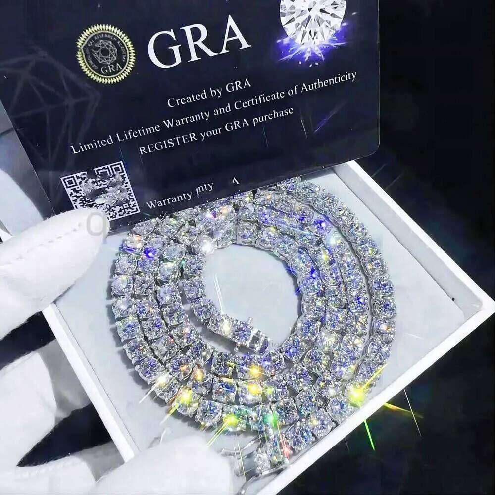 necklace moissanite chain Pendant Cross Hip Hop Vvs Moissanite Dia Tennis Chain Sier for Women Men Jewelry