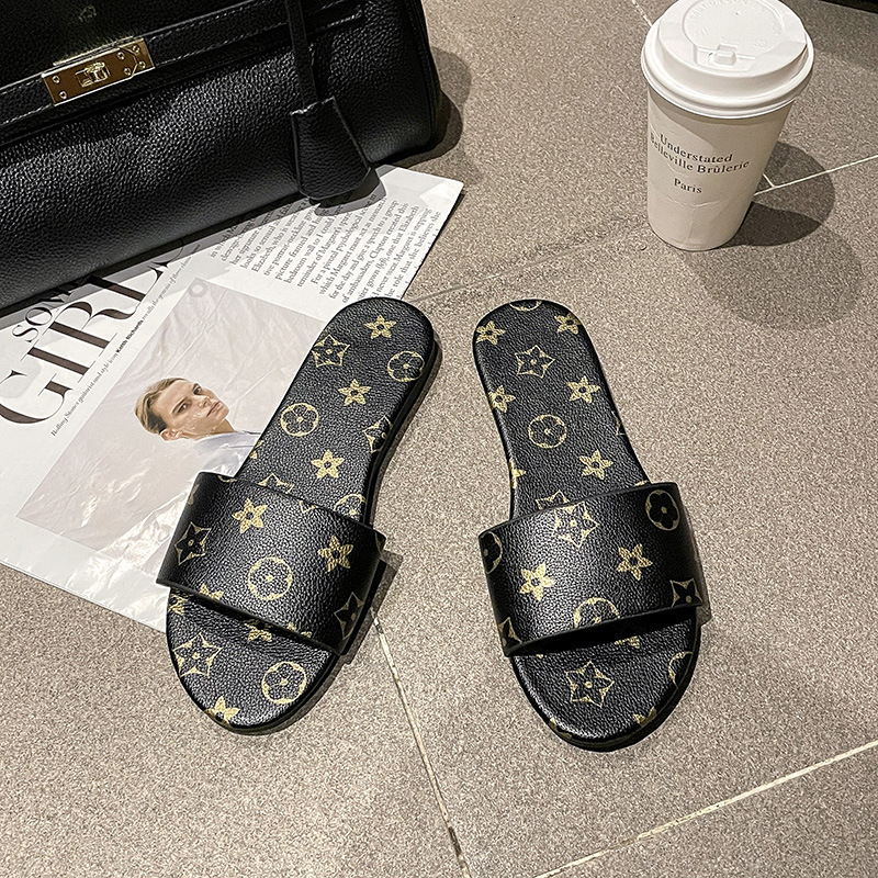 Luxury Brand Designer Shoes Luxury Brand Designer S 2024 Summer New Size 43 Outdoor Flat Slippers For Women One-Strap Breathable Fashion Sandals For W