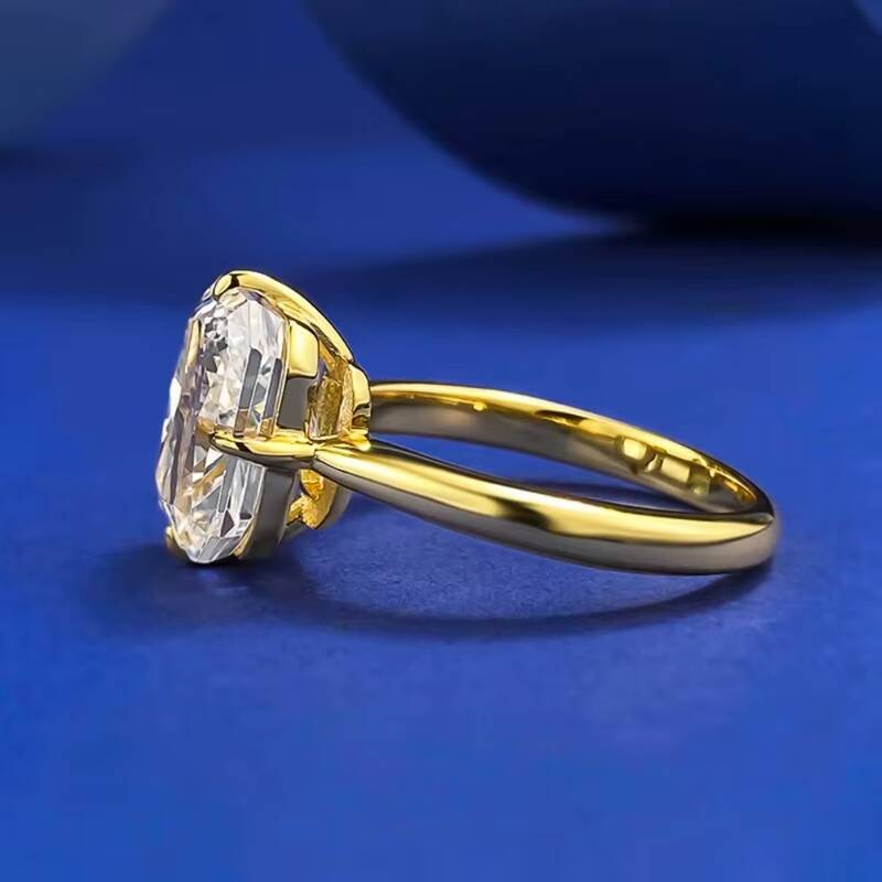 MEENOY Fashion 18K Gold Plated 925 Sterling Silver Lab Grown Sapphire ZIRCON Gemstone Engagement Wedding Ring