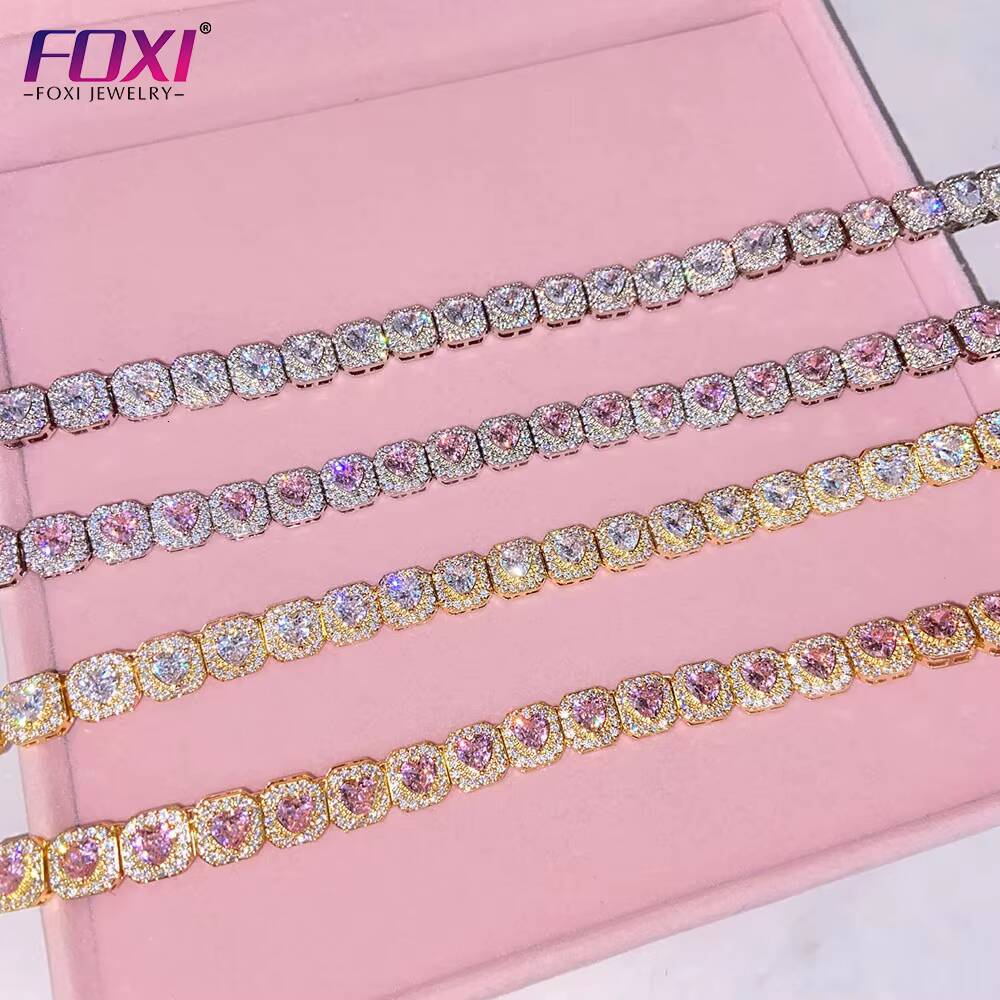 Pink Heart Gemstone Necklace Women Fashion Gold Plated Diamond Necklace Jewelry