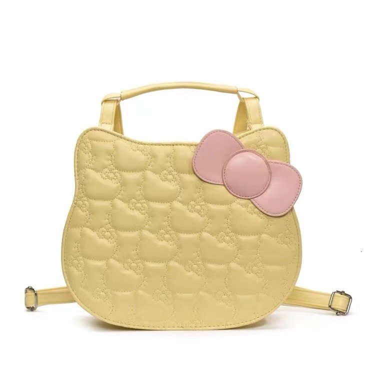Designer Bag Korean Style Sweet Double-shoulder Kitten Backpack Outdoor Beach Cartoon Bow Simple Fashionable Luxurious Texture Student Schoolbag