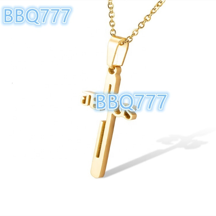 Marlary Minimalist Mens Women Small Gold Stainless Steel Jesus Cross Pendant Necklace Men Jewelry Store