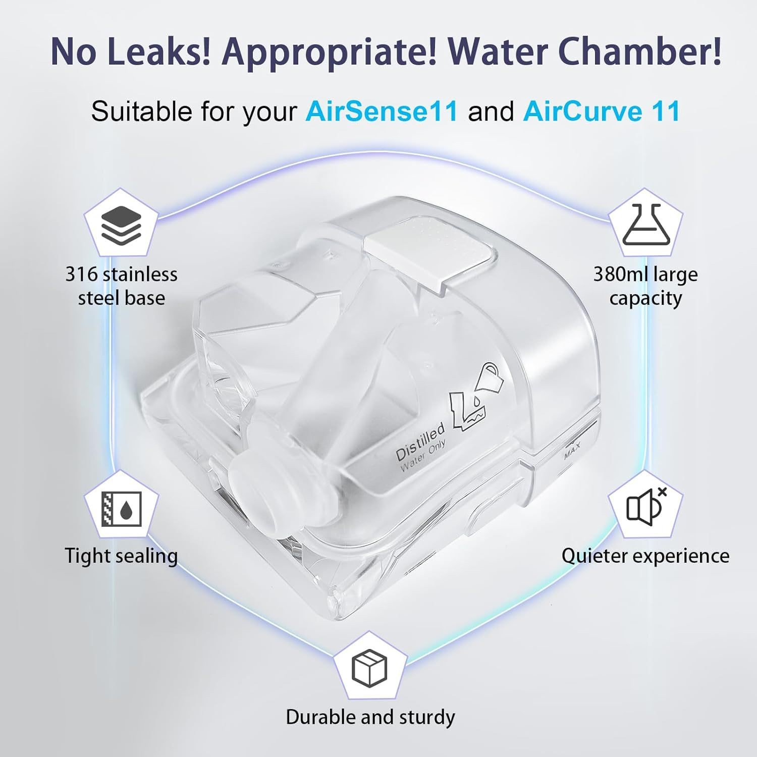 Durable Water Chamber for CPAP Devices - Fits Airsense 11/Aircurve 11 Sleep Therapy Units