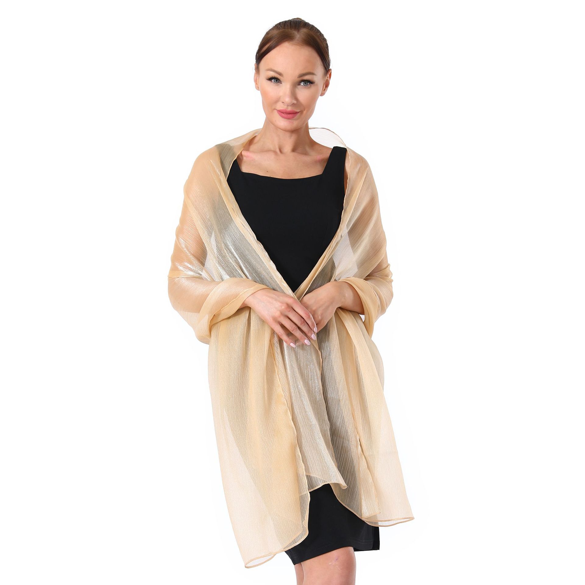 K1500 European and American style high quality banquet dress shawl women's new solid color champagne color wedding dress cheongsam outer scarf sp