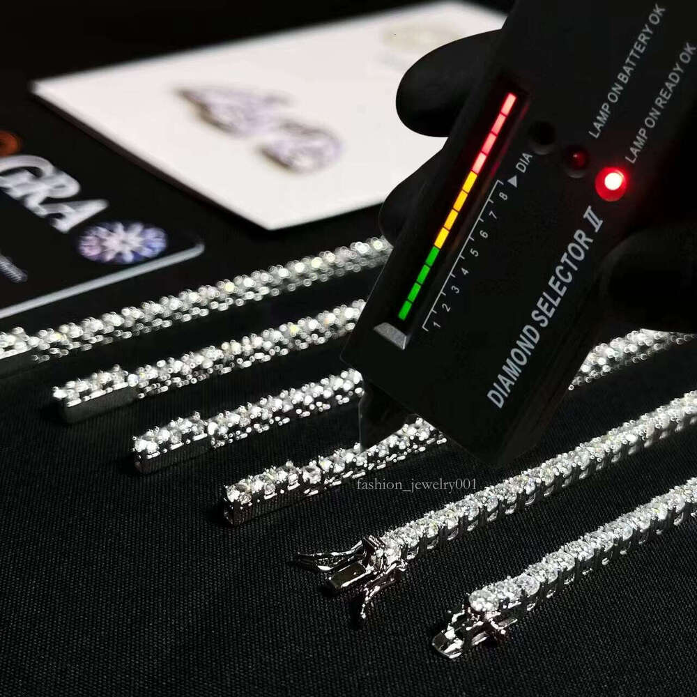 Fine Jewelry Hip Hop Sterling Sier VVS Moissanite Dia Cluster Iced Out Tennis Chain Bracelet Necklace for Men Women