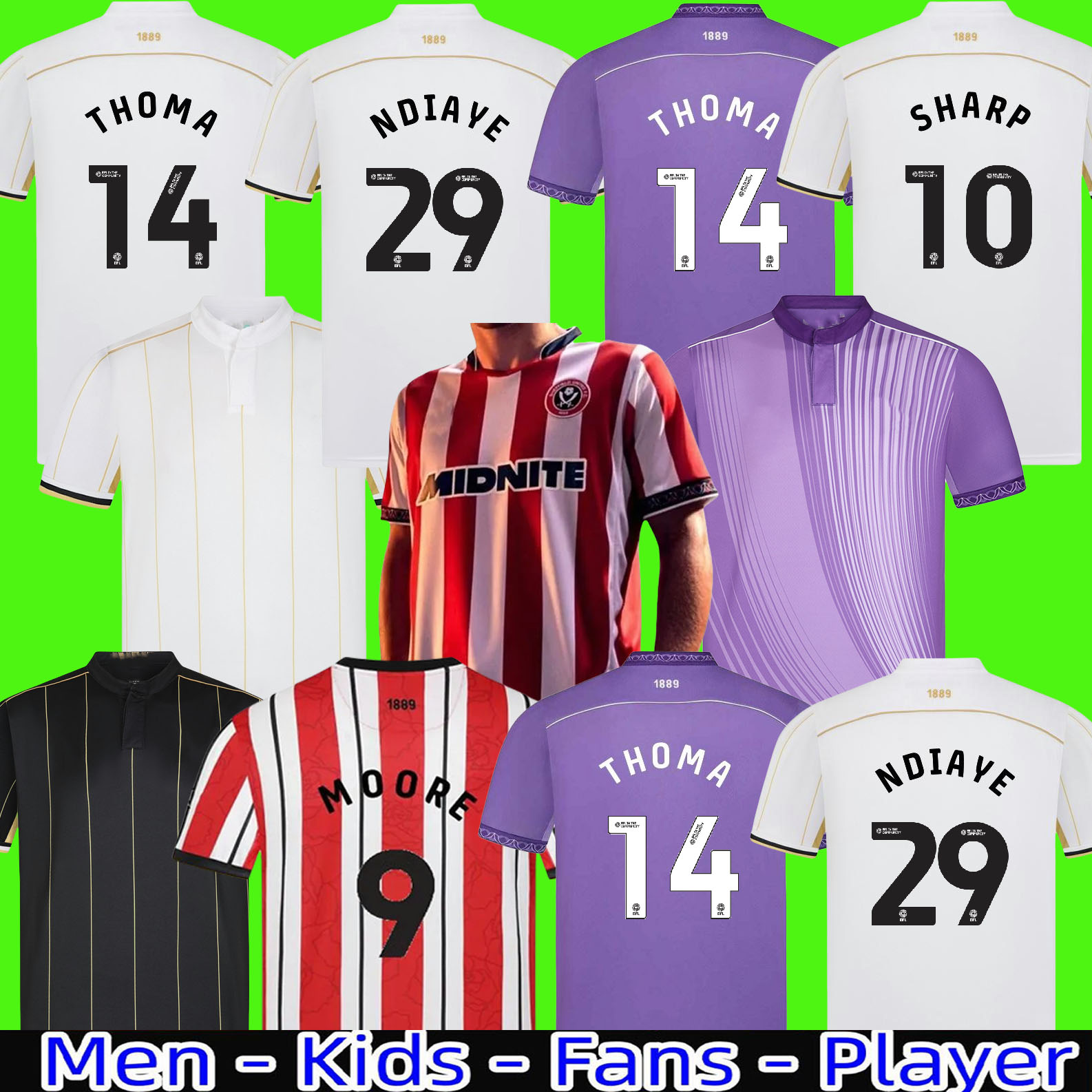 25 26 SheffieldeseS HOME soccer jerseys away AHMEDHODZIC HAMER Unitedes 2025 2026 SOUZA DAVIES BOGLE BREWSTER TRAORE Football Shirt Adult kids