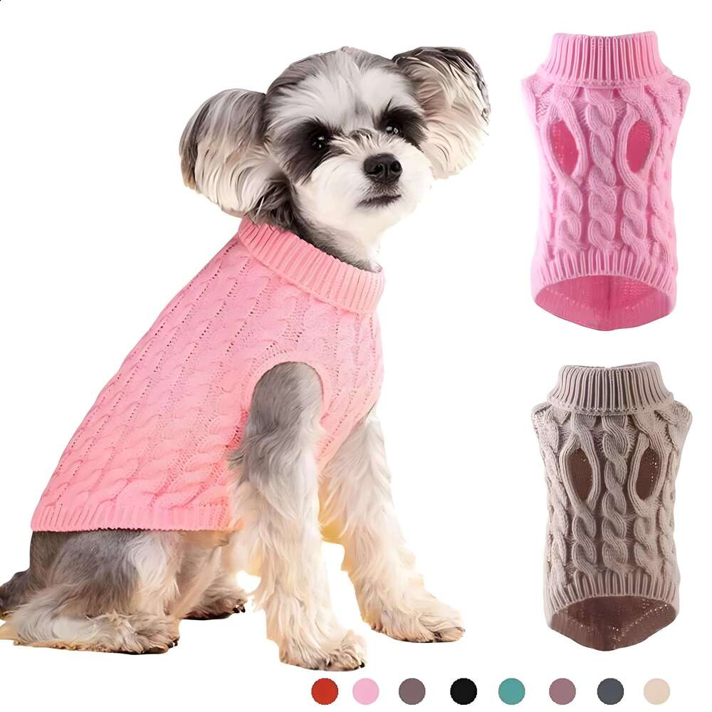 Sweaters for Small Dogs Winter Warm Dog Clothes Turtleneck Knitted Pet Clothing Puppy Cat Sweater Vest Chihuahua Yorkie Coat 240722 Free shipping