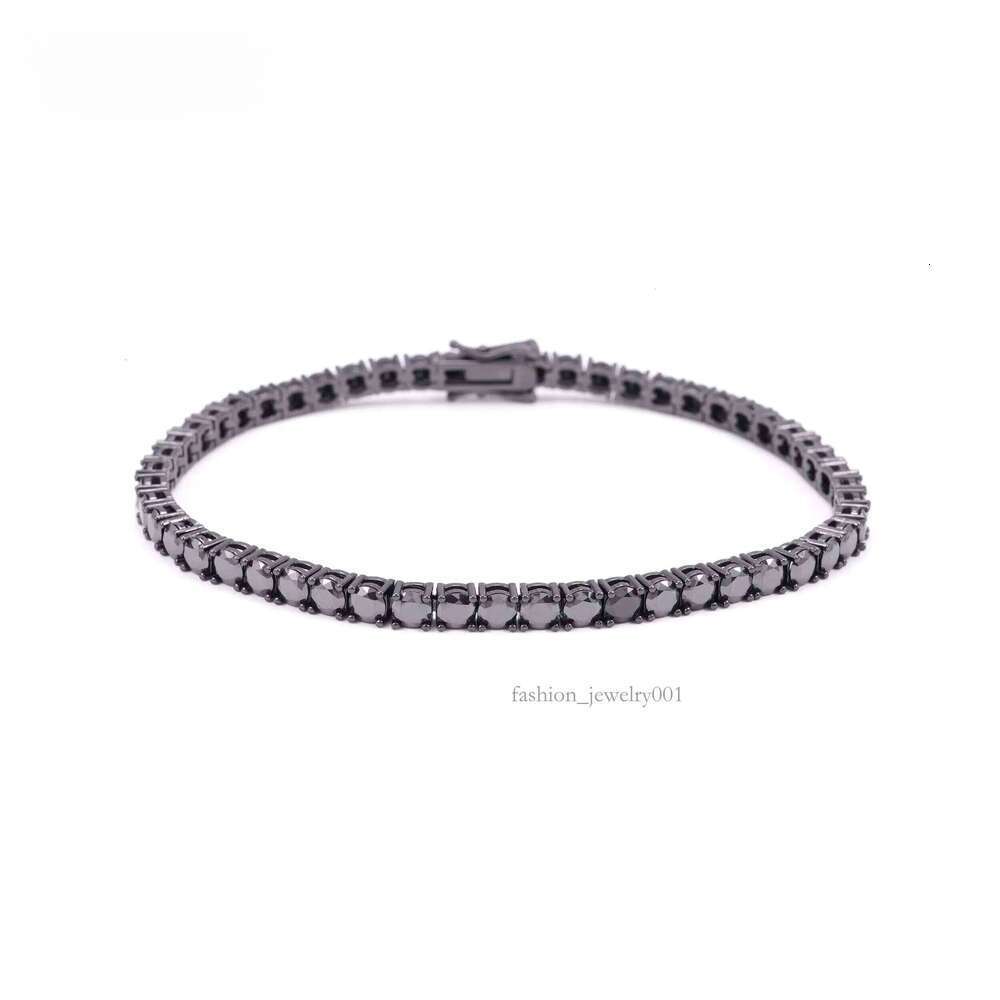 GRA Certificate Double Safety Clasp Hip Hop Sier Black Moissanite Dia Tennis Chain Bracelet