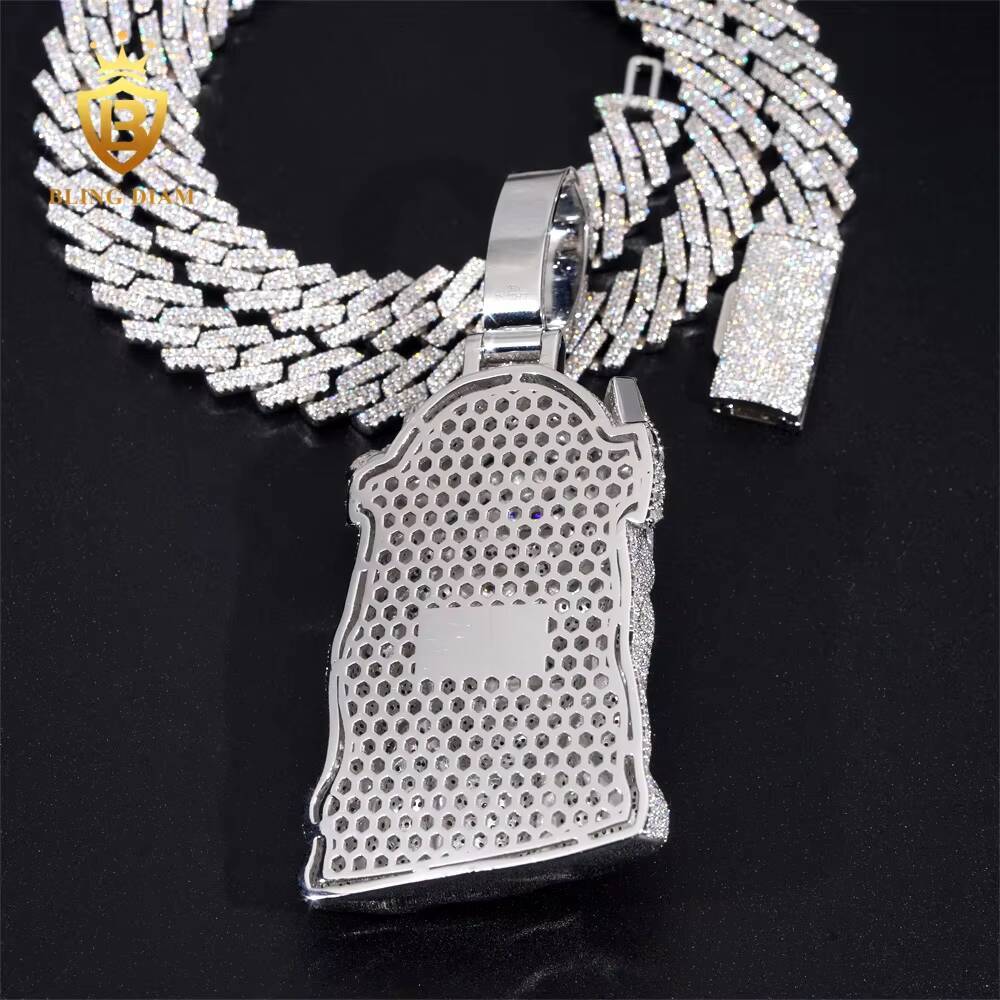 Hip Luxury Hop Jewelry 925 Silver Iced Out Moissanite Jesus Pendant High Quality Custom Moissanite Pendant Men