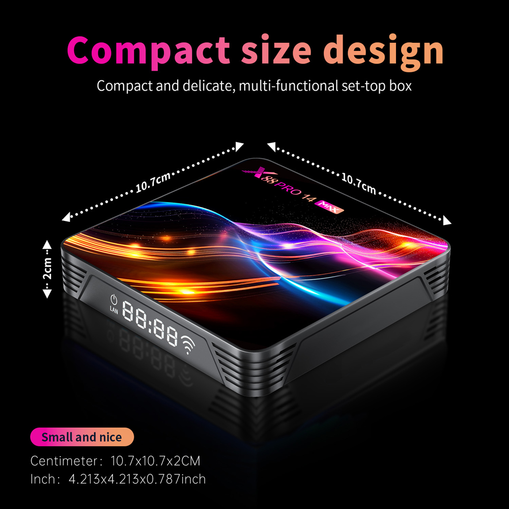 X88 Pro 14 Max 4G 64GB TV BOX Android 14 Smart Android TVBOX RK3528 Dual Band Wifi6 3D 8K BT Media Player Set Top Box