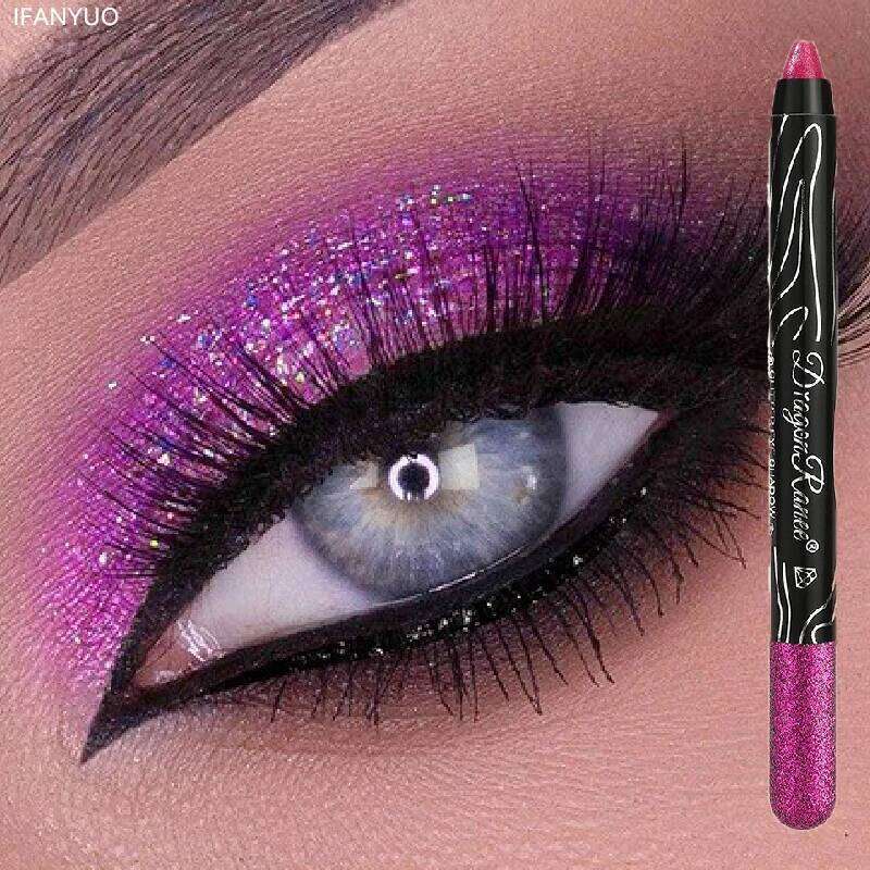 12Colors Metallic ple Black Eyeshadow Pencil Waterproof Glitter Shimmer Liner Pen Eye Shadow Stick Eyes Makeup Cosmetic X250726